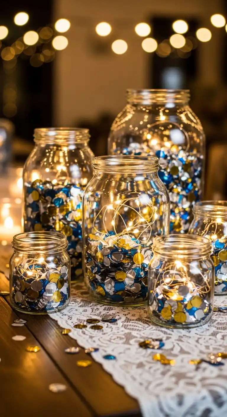 21 Stylish Graduation Party Table Centerpieces 17 13. DIY Confetti Jars