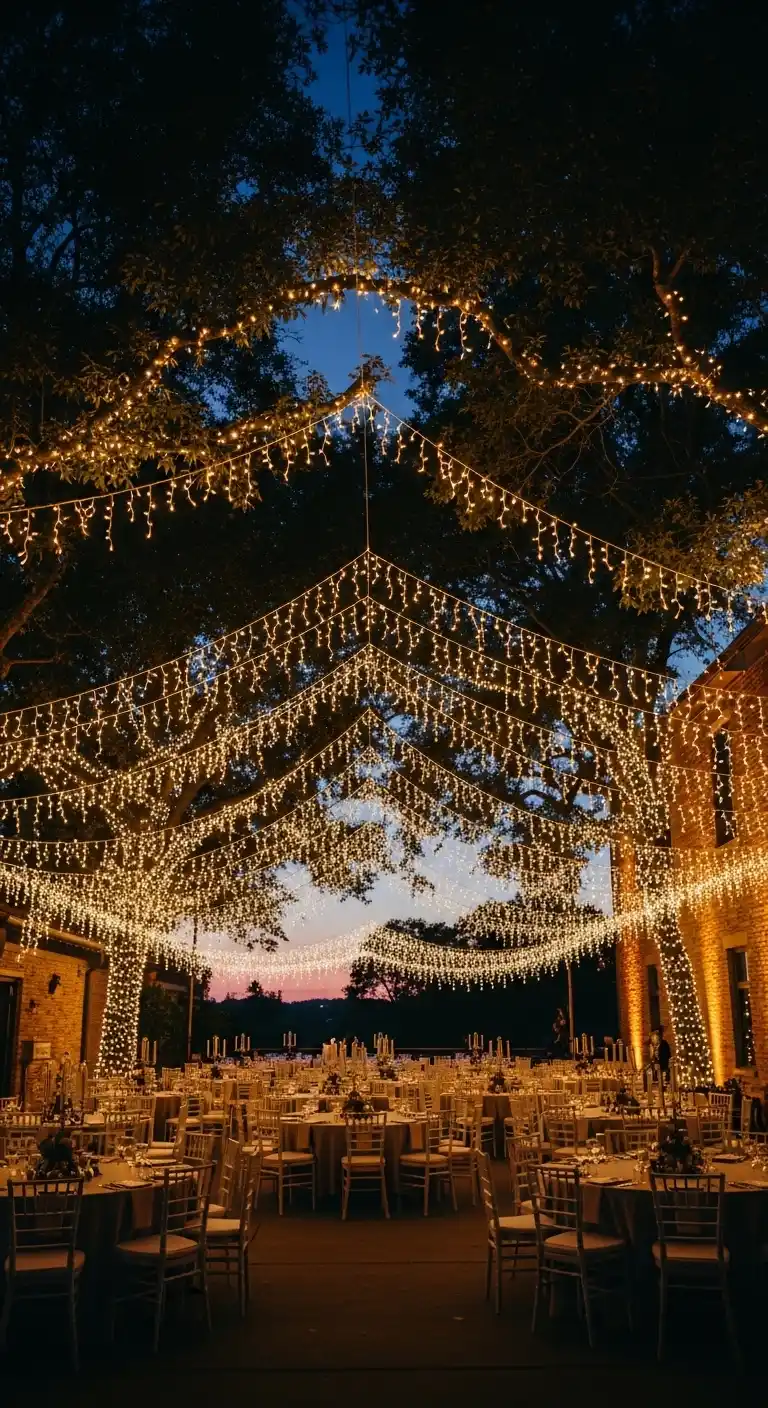 21 Graduation Party Set Up Ideas That Are Fun and Stylish 17 13. LED or Fairy Light Decor for Evening Celebrations