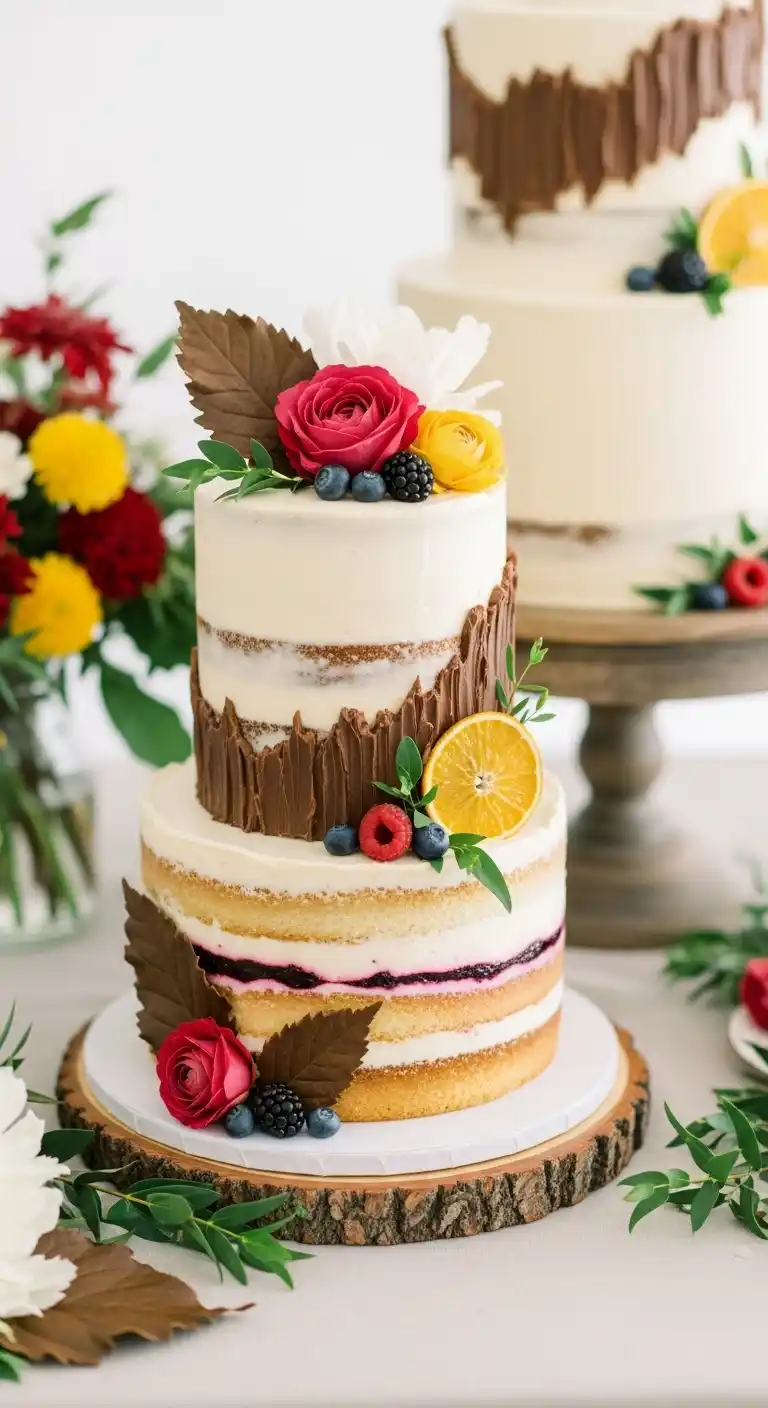 Wedding Anniversary Cake Designs for Every Style 17 13. Nature-Inspired Wedding Anniversary Cake Design