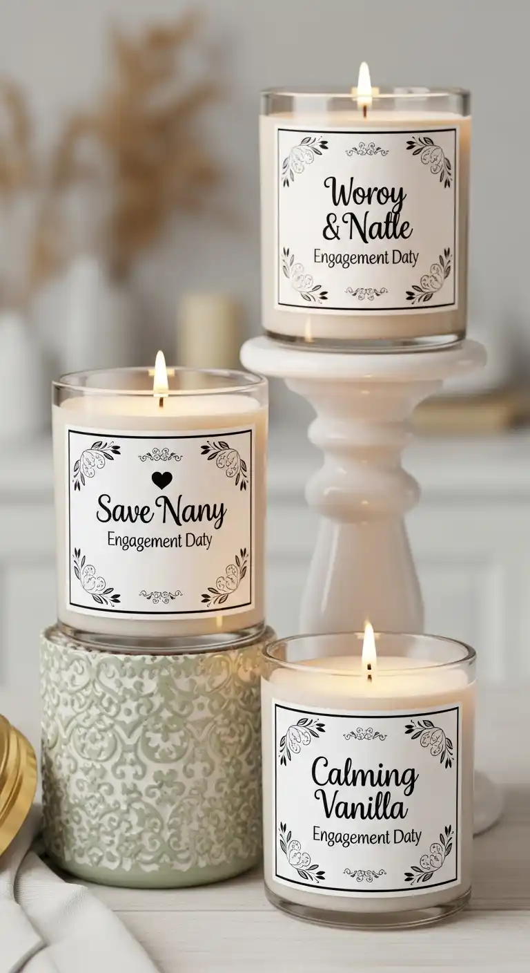 19 Unique Engagement Party Gifts to Impress 17 13. Personalized Candles