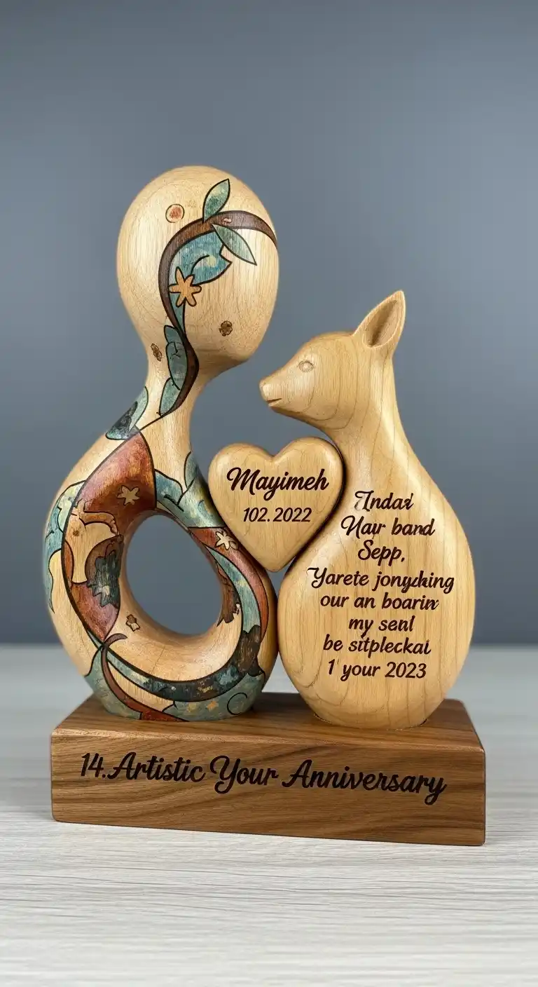 20 Unique 5th Wedding Anniversary Celebration Ideas 18 14. Artistic Wooden Sculpture or Figurine