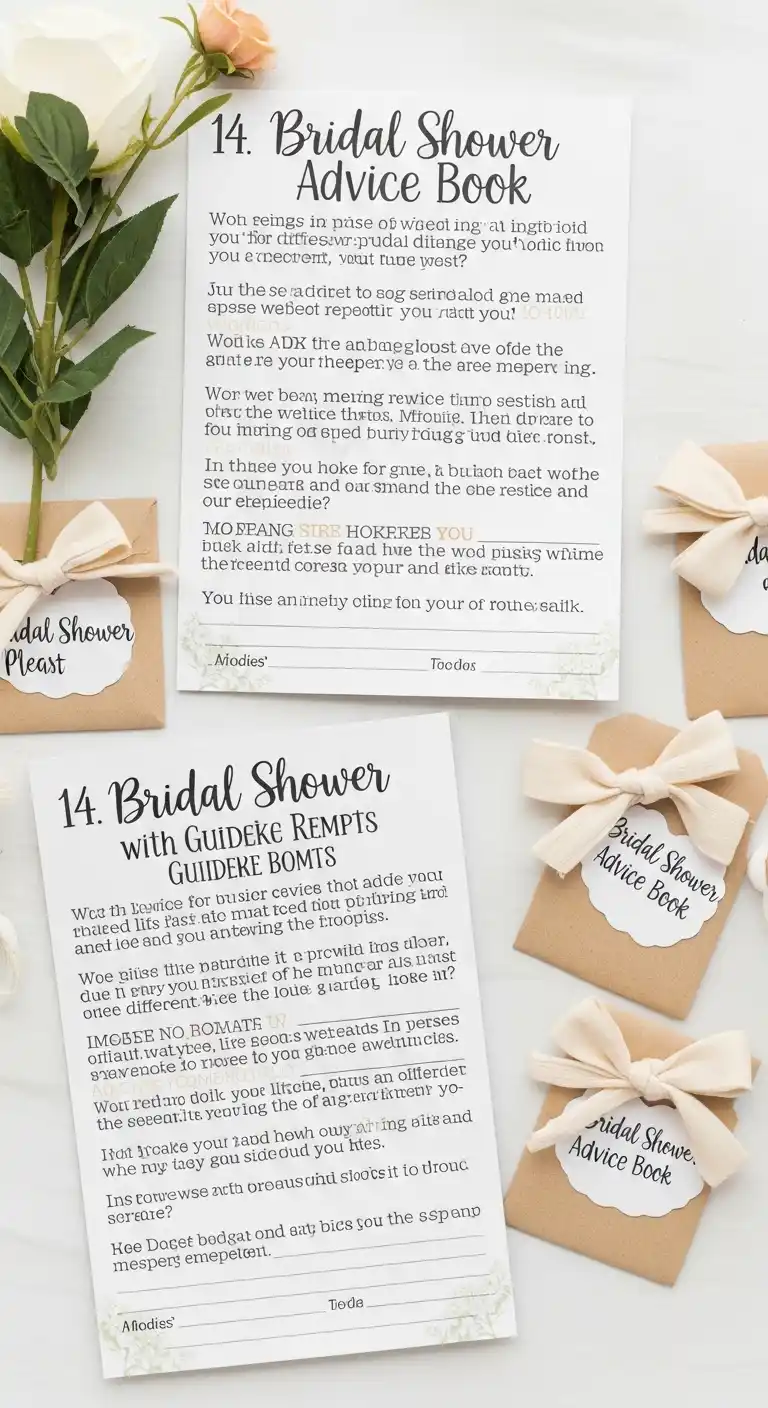 19 Meaningful Bridal Shower Keepsake Ideas 18 14. Bridal Shower Advice Book With Guided Prompts