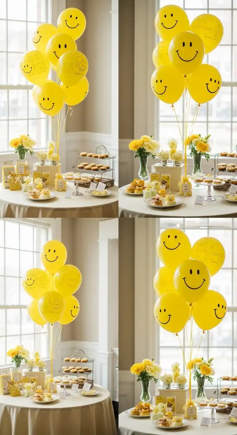 17 Stylish Yellow Bridal Shower Inspiration 18 14. Cheerful Yellow Balloons with Messages