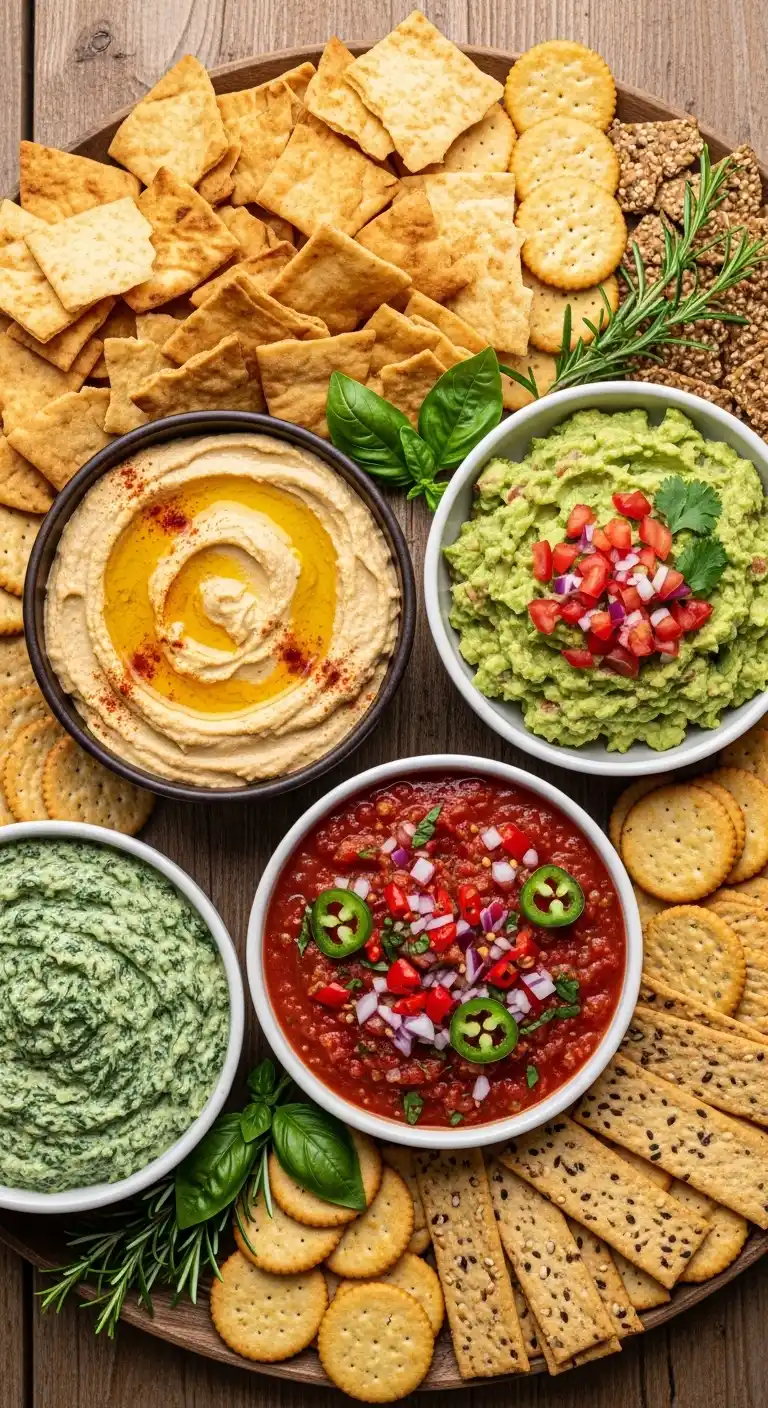 20 Stunning Graduation Party Food Table Looks 18 14. Dips and Spreads Graduation Party Food Table