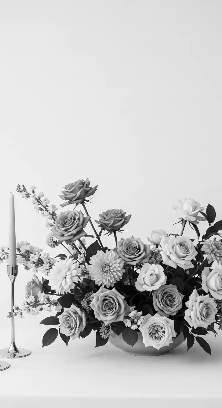 Charming Bridal Shower Floral Theme Ideas for Any Style 18 14. Floral Monochrome Bridal Shower Floral Theme