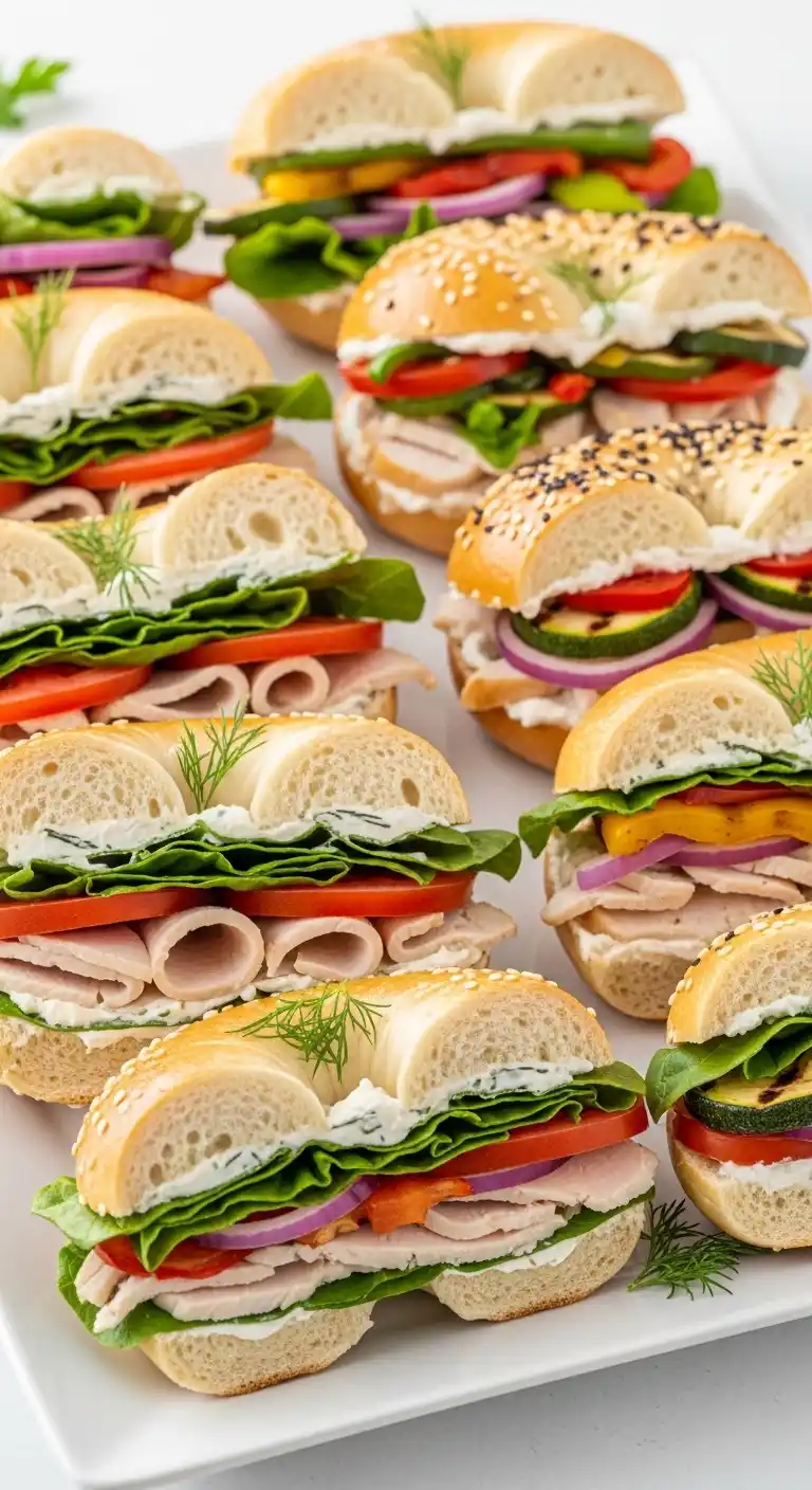 21 Birthday Party Meals That Wow Guests 18 14. Mini Bagel Sandwiches