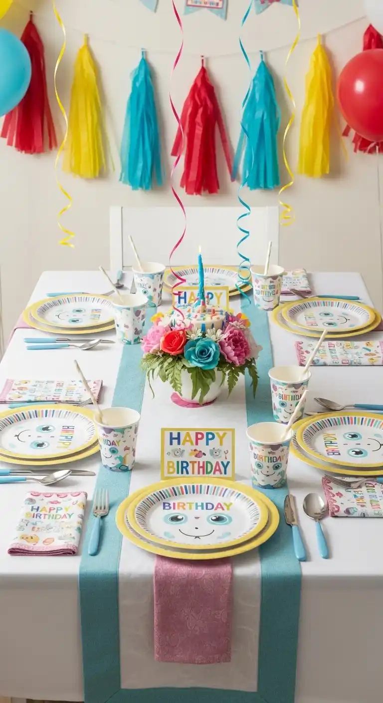 20 Birthday Party Decorations for a Stylish Celebration 18 14. Party Tableware That Complements Birthday Party Decorations