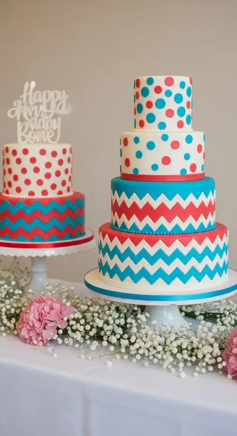 Engagement Party Cake Styles That Wow 18 14. Polka Dot or Patterned Cake