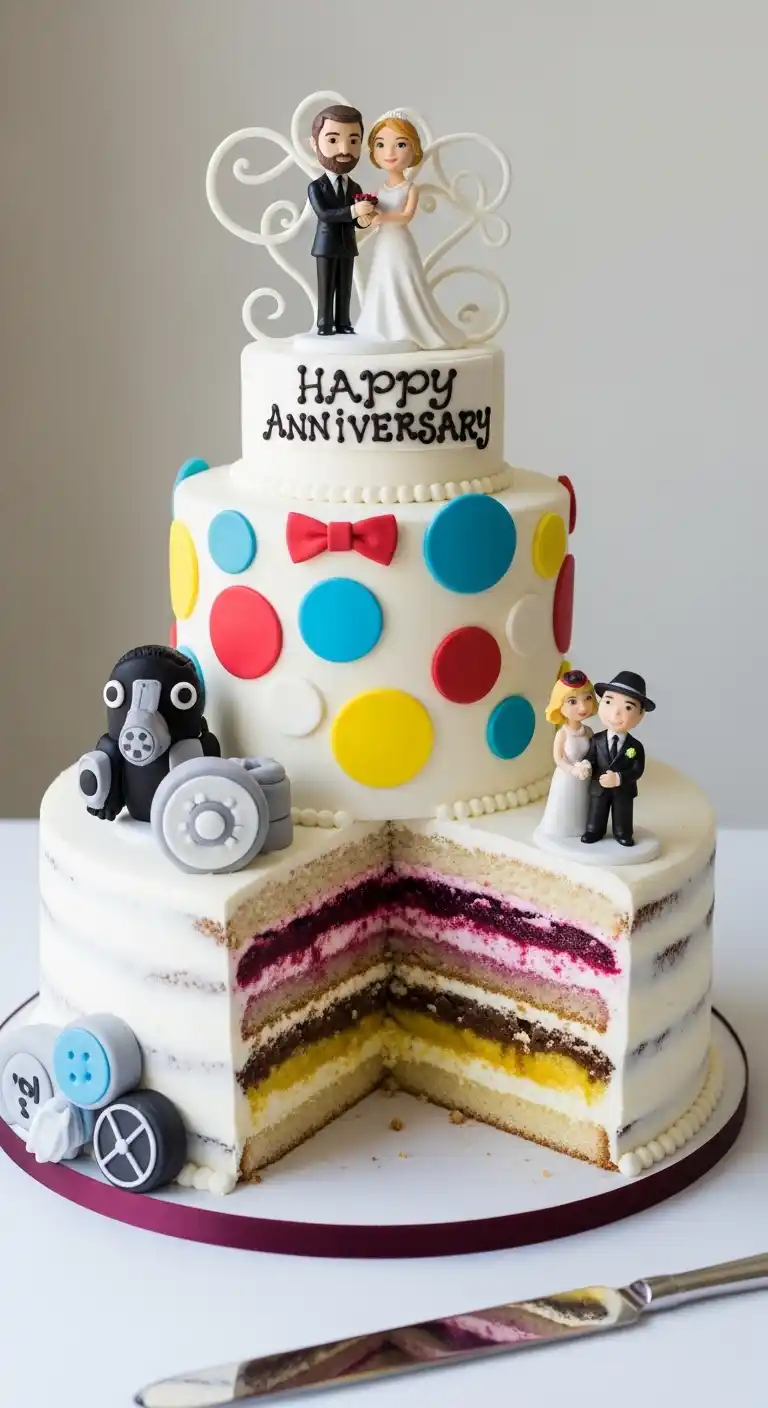 Wedding Anniversary Cake Designs for Every Style 18 14. Whimsical Wedding Anniversary Cake Design