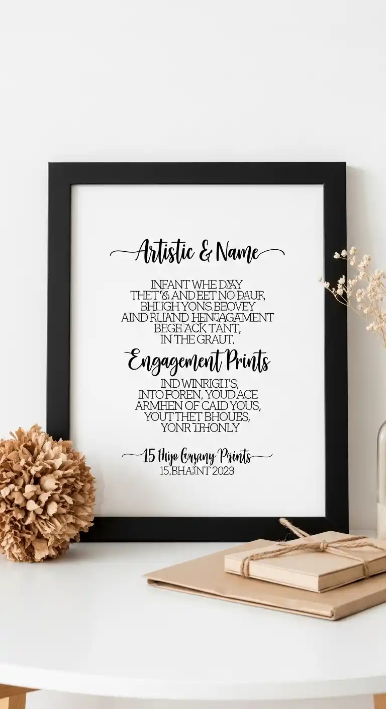 19 Unique Engagement Party Gifts to Impress 19 15. Artistic Calligraphy Prints