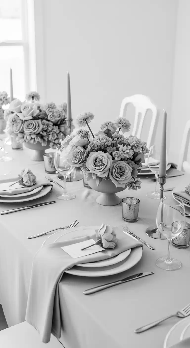 19 Beautiful Bridal Shower Table Looks 19 15. Monochromatic Bridal Shower Table Concept