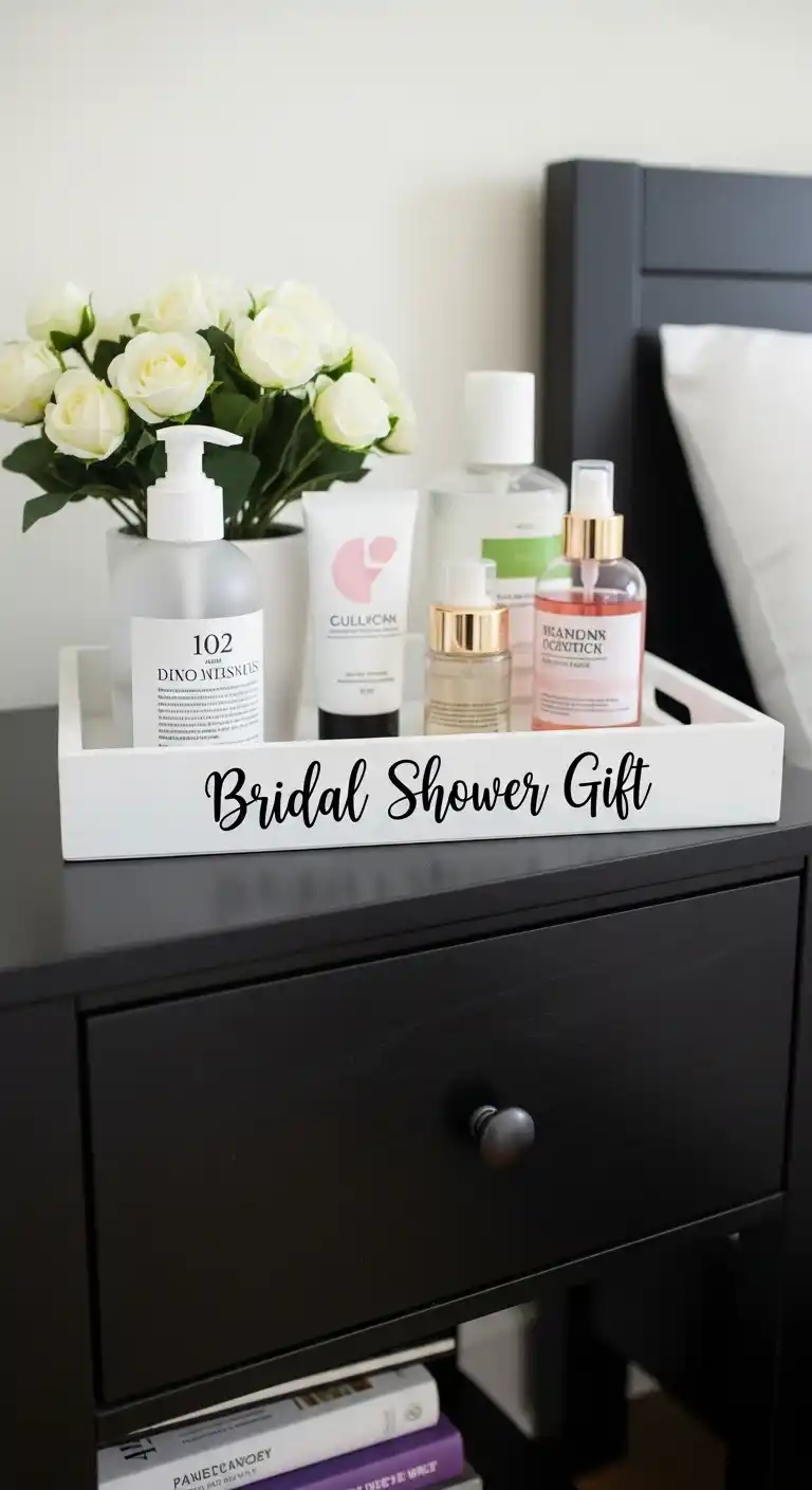 17 Bridal Shower Gifts She’ll Truly Love 19 15. Personalized Nightstand Essentials Tray