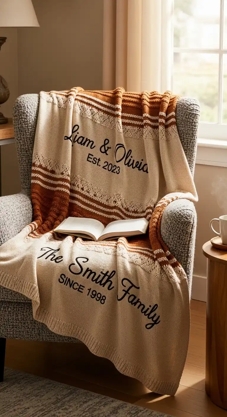 20 Creative Wedding Anniversary Gift Ideas 20 16. Customized Blanket or Throw with Names/Dates