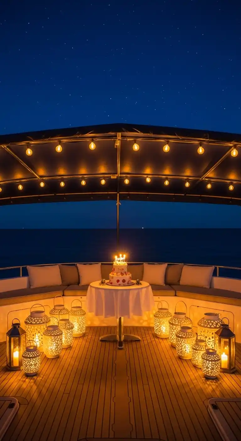 Birthday Party Yacht Planning Tips for a Stylish Bash 20 16. Decorative Lighting Birthday Party Yacht Concept