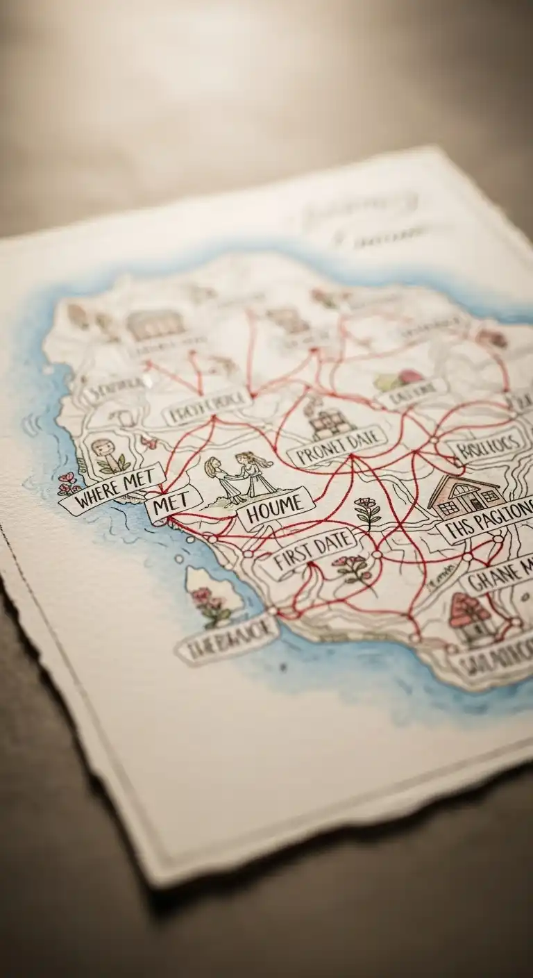 40th Wedding Anniversary Surprises You’ll Love 20 16. Gift a Custom Illustrated Map of Their Love Story