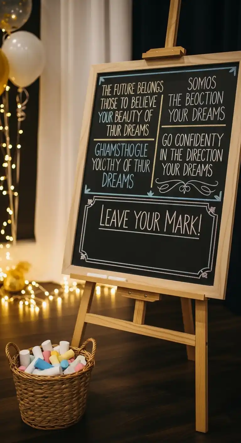 20 Graduation Party Memory Ideas You’ll Treasure 20 16. Graduation Party Memory Ideas Using a Quote Contribution Board