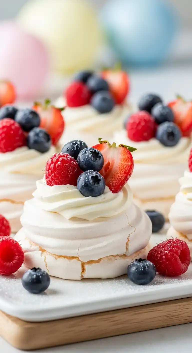 21 Delicious Birthday Party Desserts to Try 20 16. Mini Pavlovas