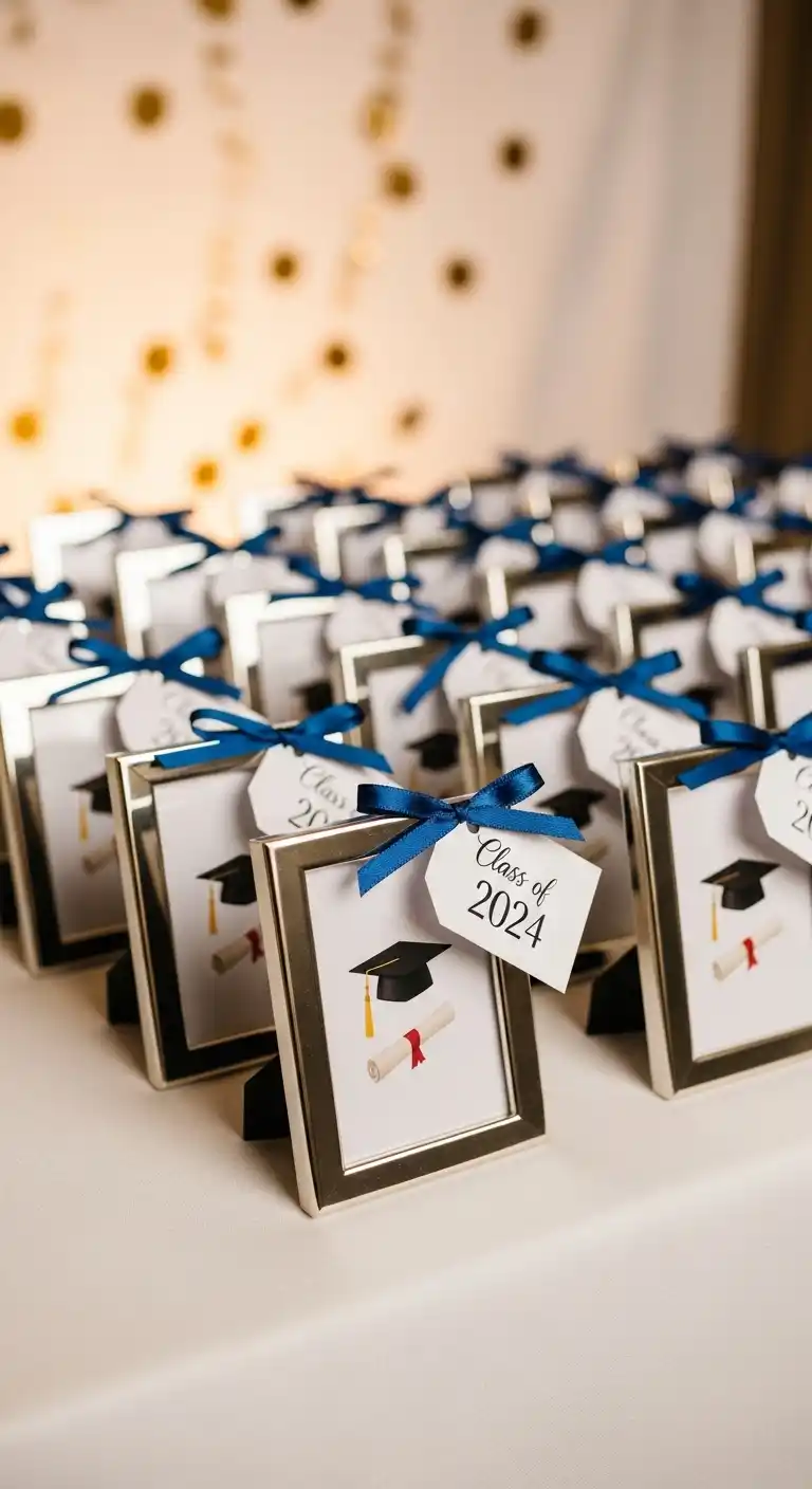 21 Graduation Party Set Up Ideas That Are Fun and Stylish 20 16. Mini Photo Frames as Party Favors