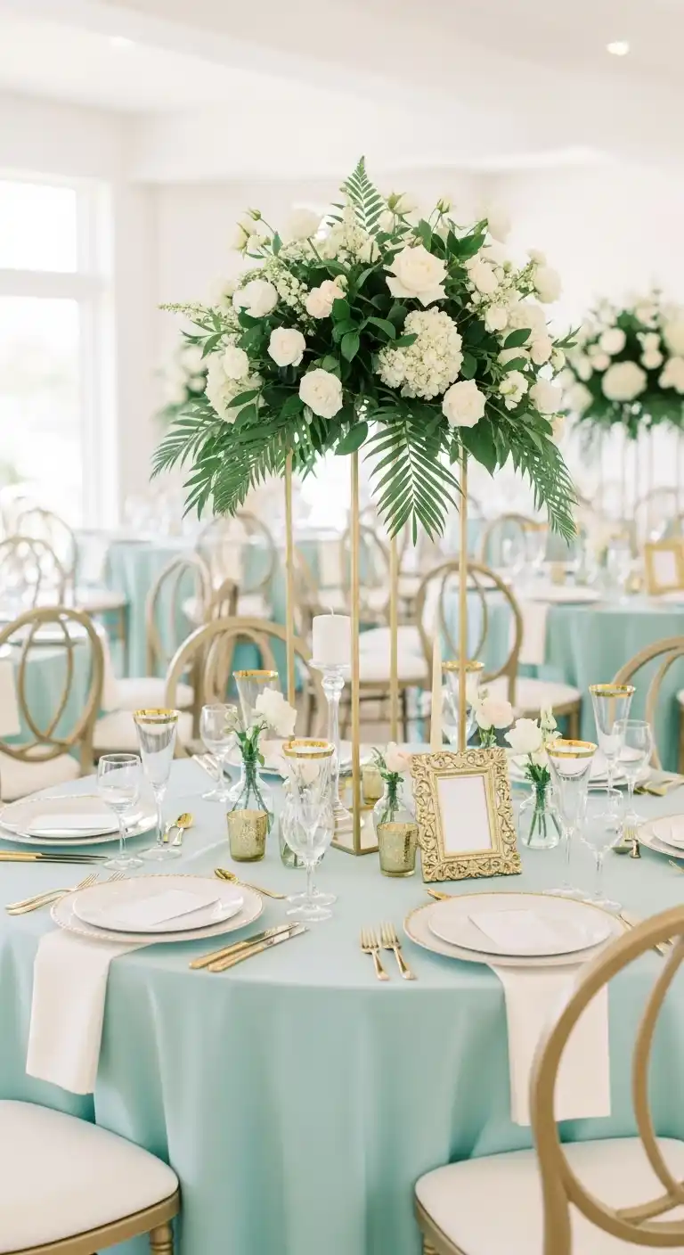20 Stunning Engagement Party Color Schemes 20 16. Mint and Gold