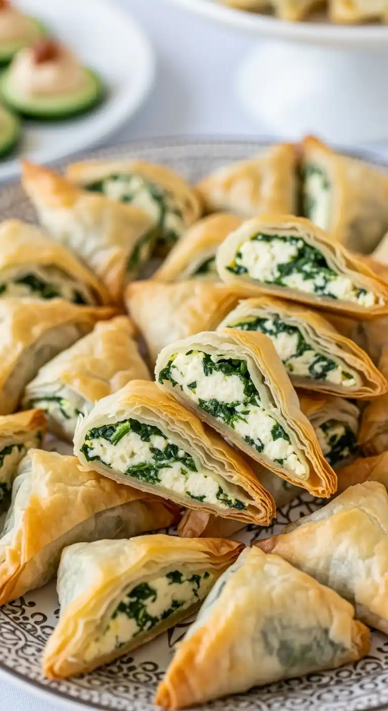 Bridal Shower Appetizers: 17 Easy & Elegant Ideas 20 16. Spinach and Feta Phyllo Triangles