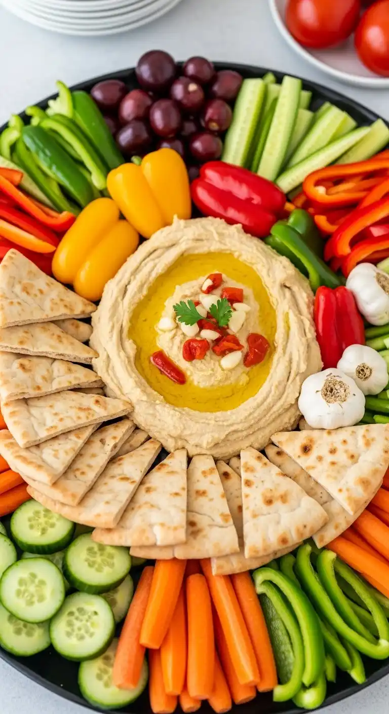 17 Easy Bridal Shower Menu Ideas to Try 20 16. Zesty Hummus with Pita and Veggies