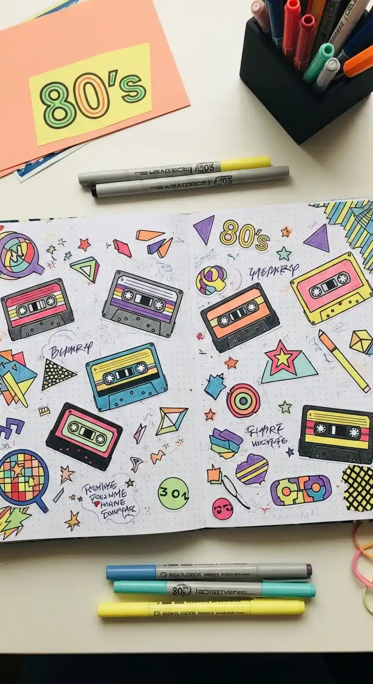 Bright & Bold: Bridal Shower 80s Theme Ideas 21 17. DIY 80s Memory Scrapbook