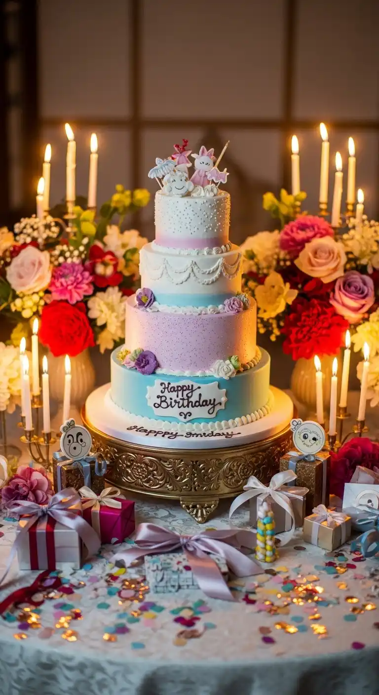 20 Birthday Party Decorations for a Stylish Celebration 21 17. Decorative Cake Displays That Steal the Spotlight