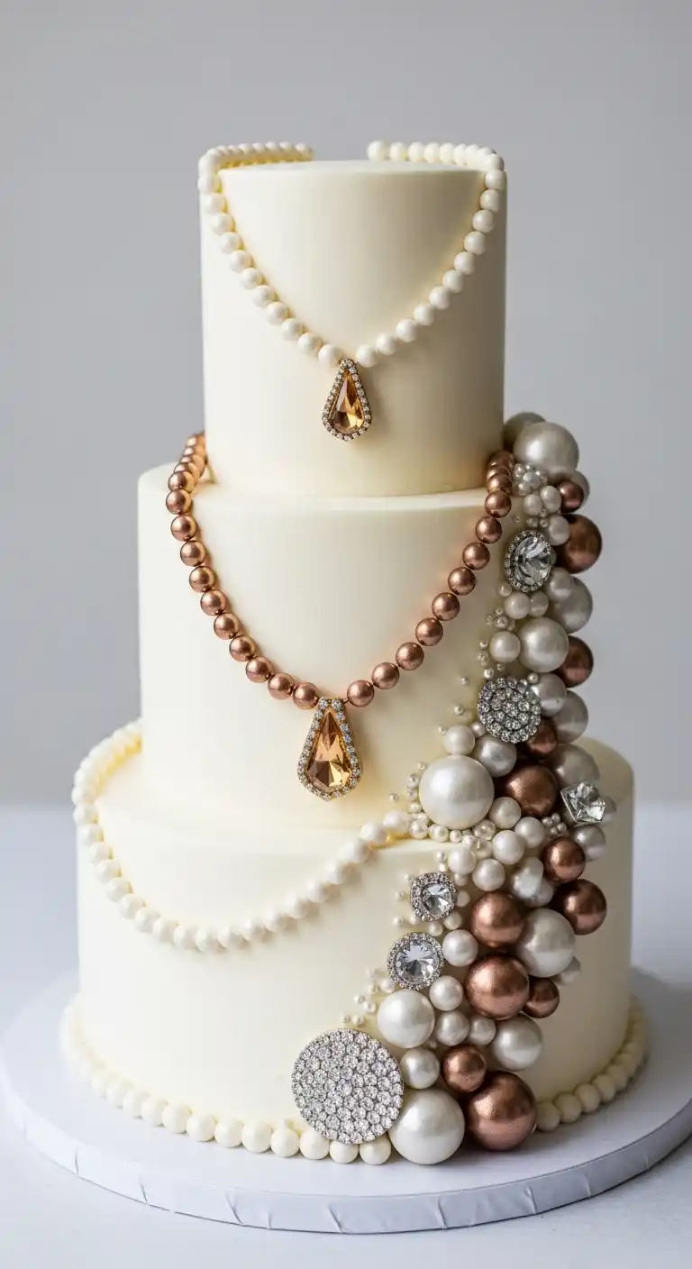 Wedding Anniversary Cake Designs for Every Style 21 17. Edible Jewelry Wedding Anniversary Cake Design