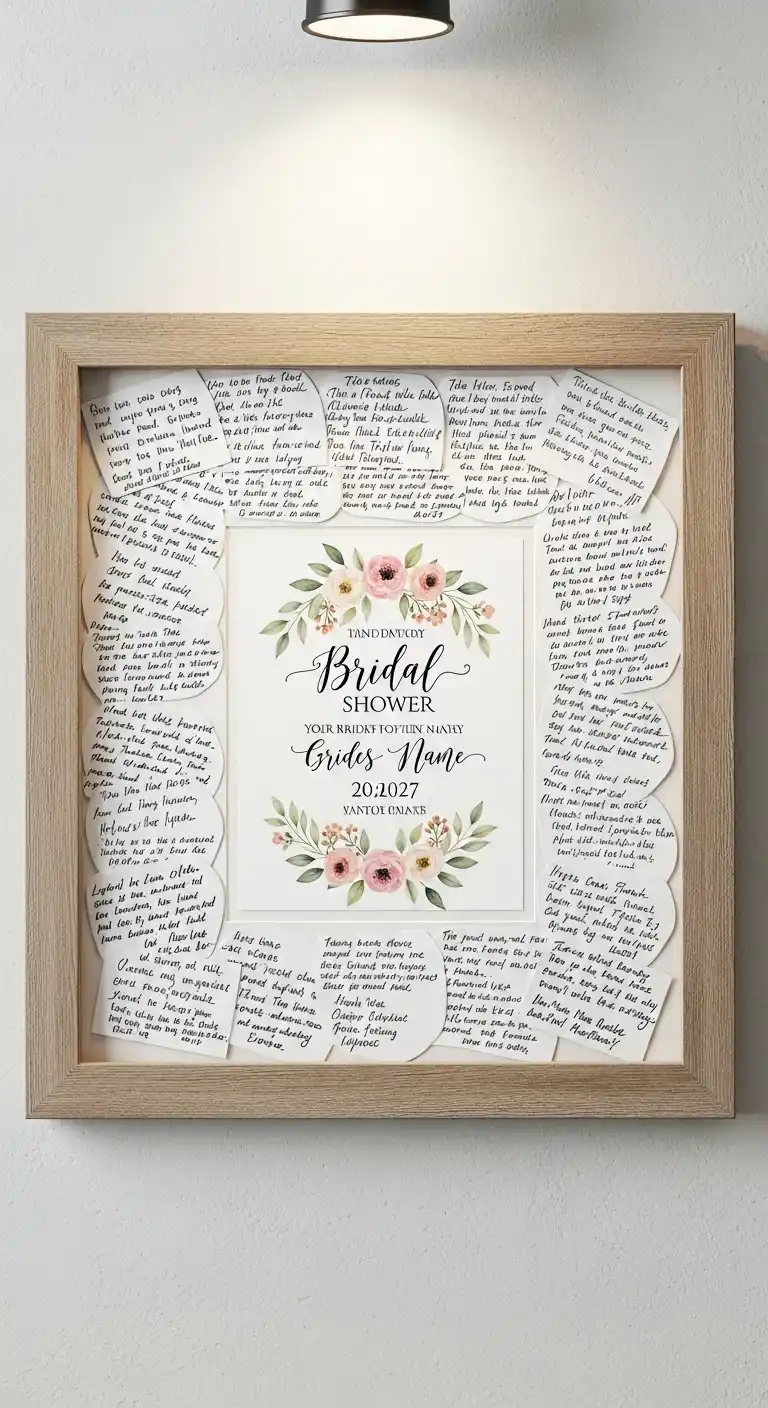 19 Meaningful Bridal Shower Keepsake Ideas 21 17. Framed Bridal Shower Invitation With Messages