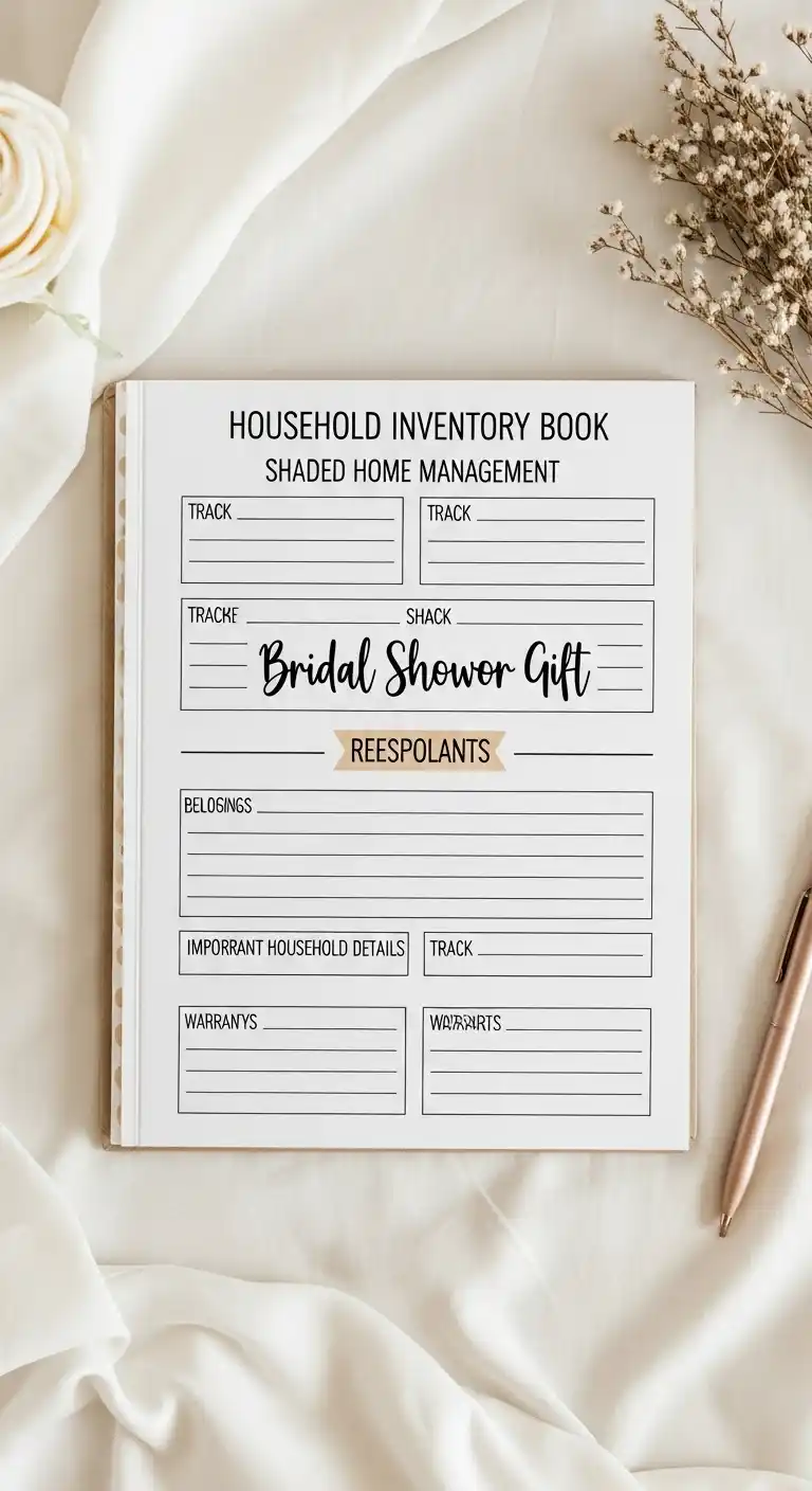 17 Bridal Shower Gifts She’ll Truly Love 21 17. Personalized Household Inventory Book