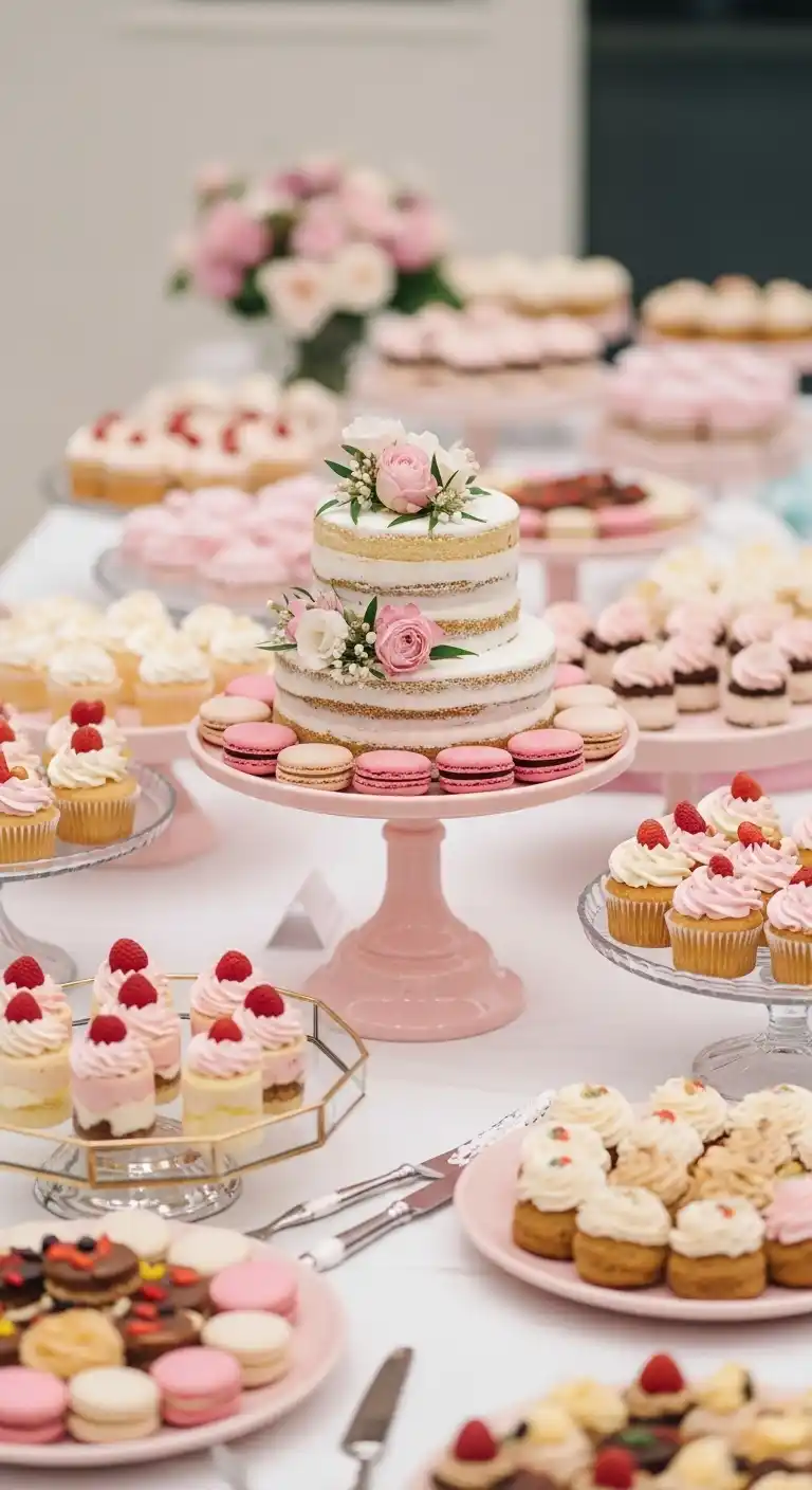 Every Bride Needs These 20 Pink Wedding Reception Ideas 20 17. Pink Dessert Platters and Serving Ware
