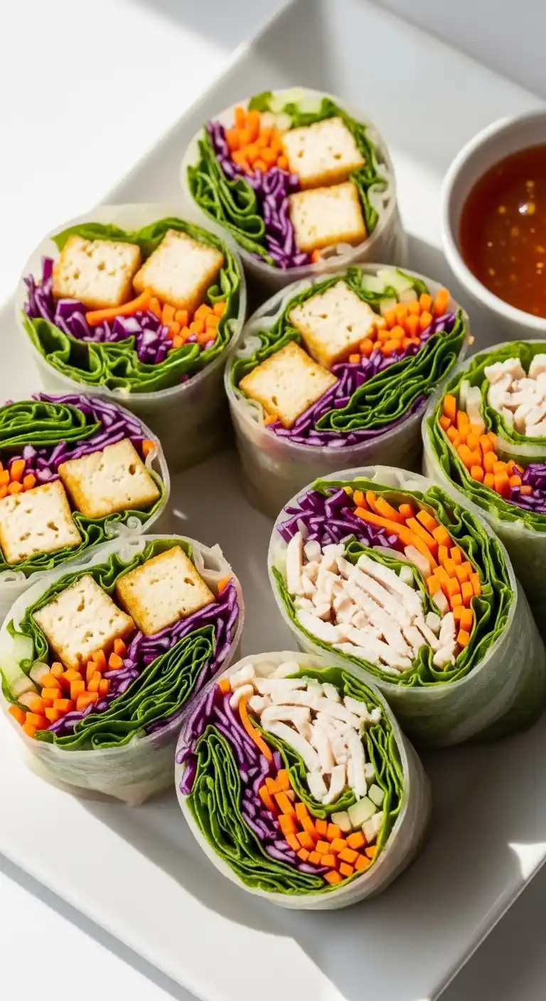 21 Birthday Party Meals That Wow Guests 21 17. Rice Paper Wraps with Tofu or Chicken