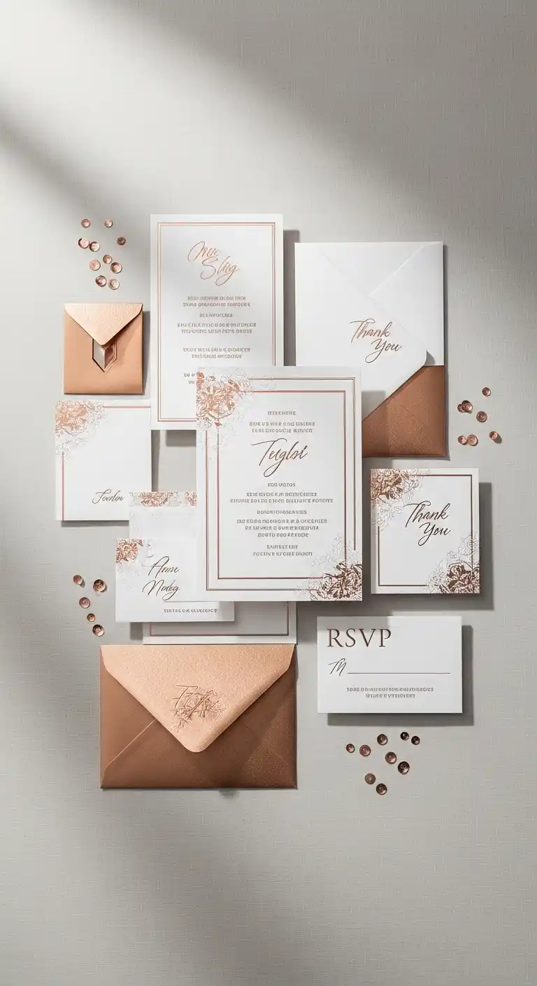 17 Rose Gold Wedding Ideas You’ll Adore 20 17. Rose Gold Wedding Stationery for Personal Touch