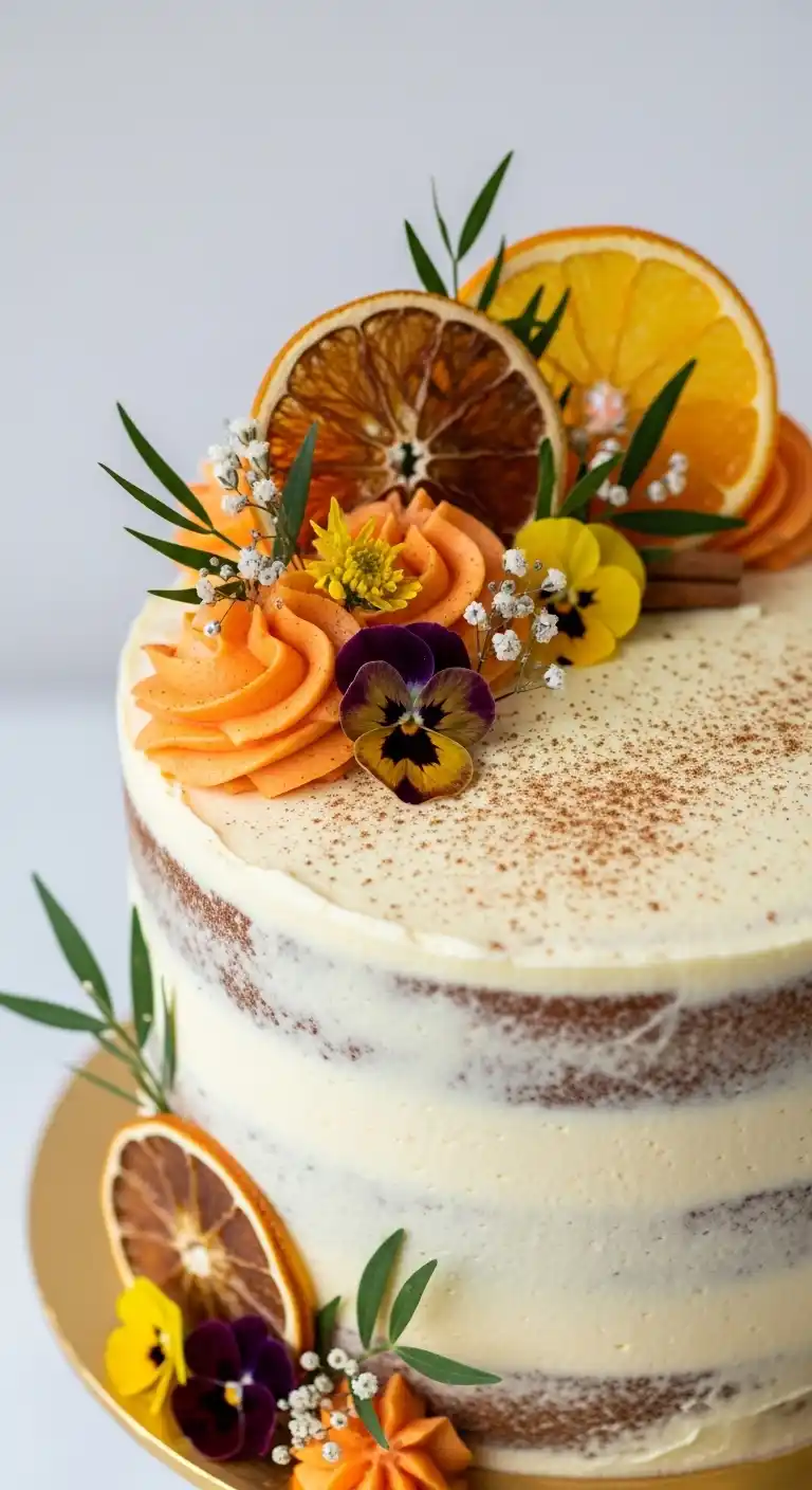Orange Wedding Cakes That Steal the Spotlight 21 17. Seasonal Orange Spice Cake
