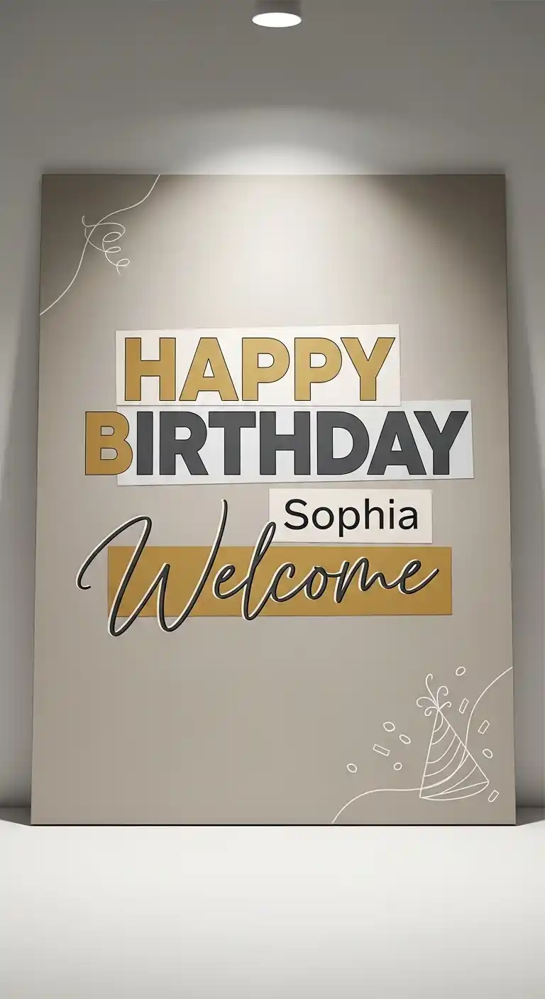 20 Stylish Birthday Party Welcome Boards 21 17. Typography-Focused Birthday Party Welcome Board