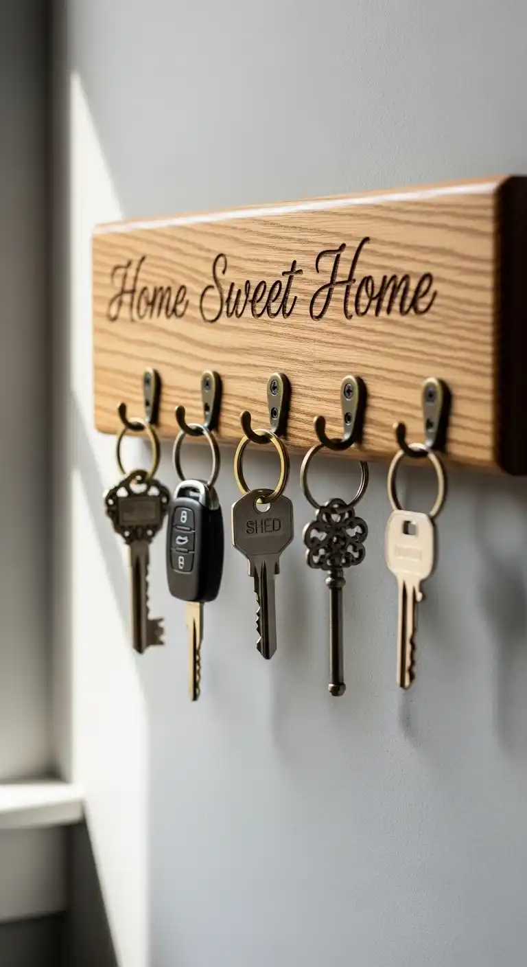 20 Unique 5th Wedding Anniversary Celebration Ideas 22 18. Personalized Wooden Key Holder