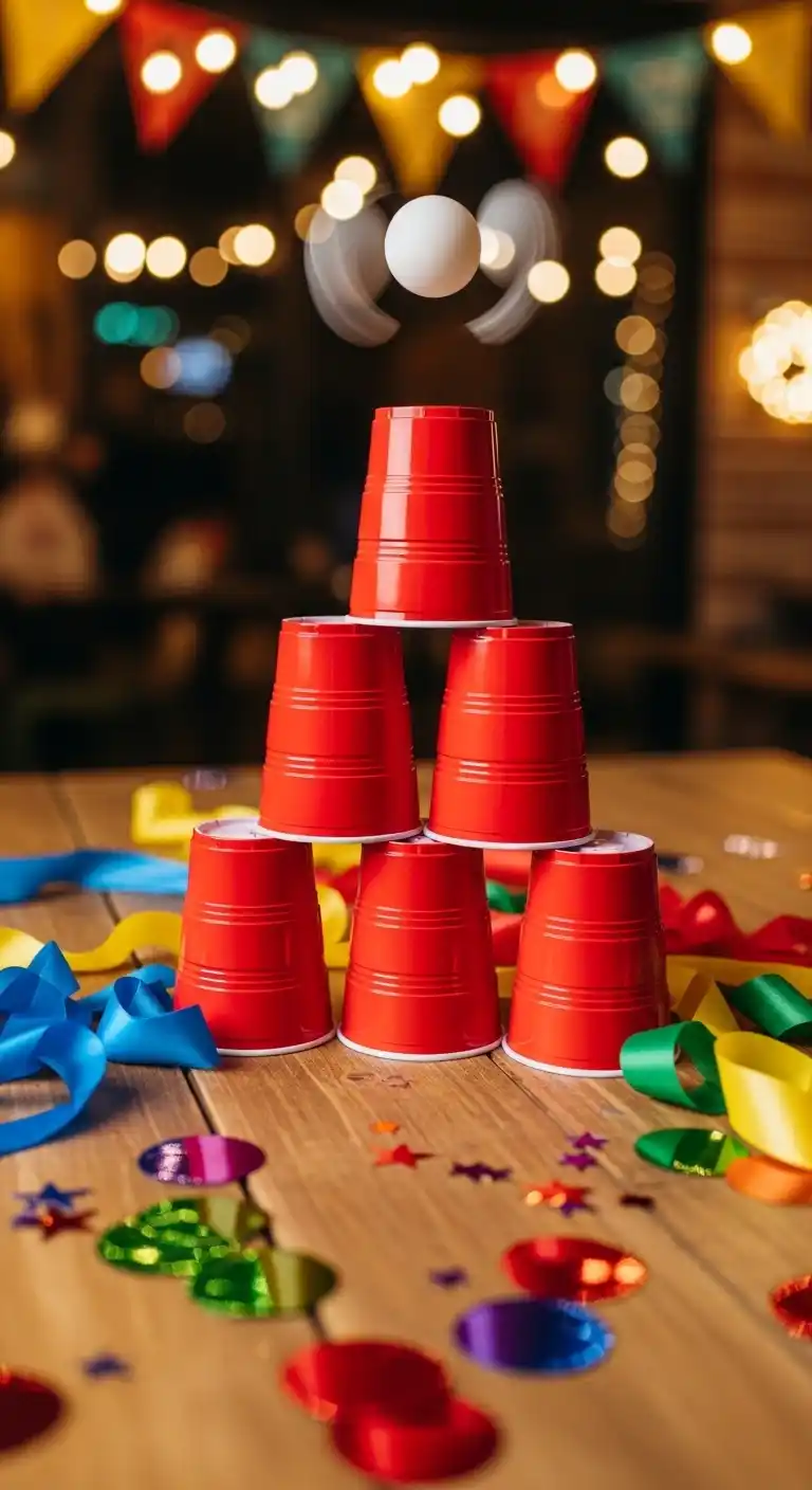 Birthday Party Game Ideas That Bring the Fun 22 18. Ping Pong or Cup Stack Challenge