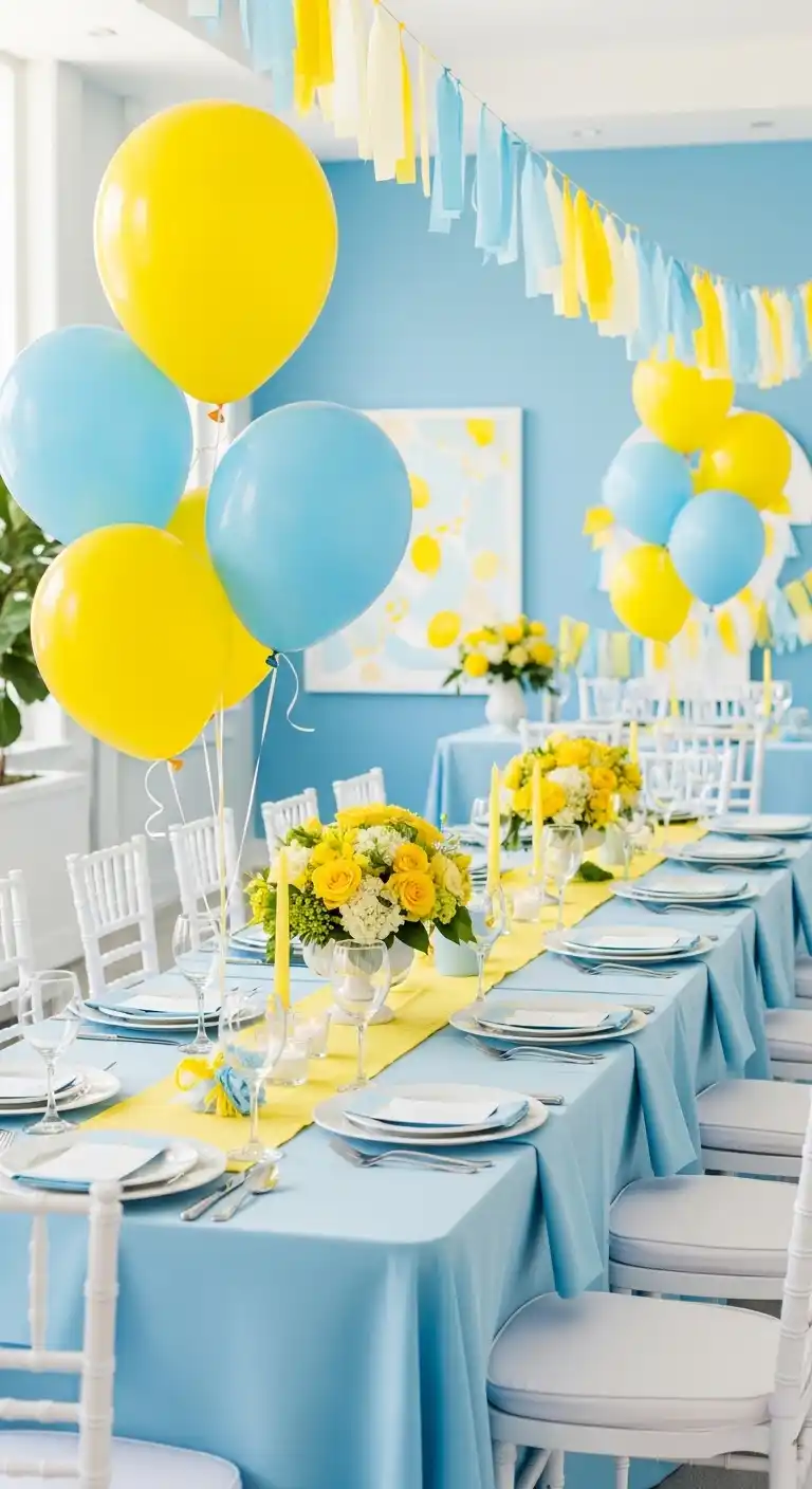 20 Stunning Engagement Party Color Schemes 22 18. Sky Blue and Lemon Yellow
