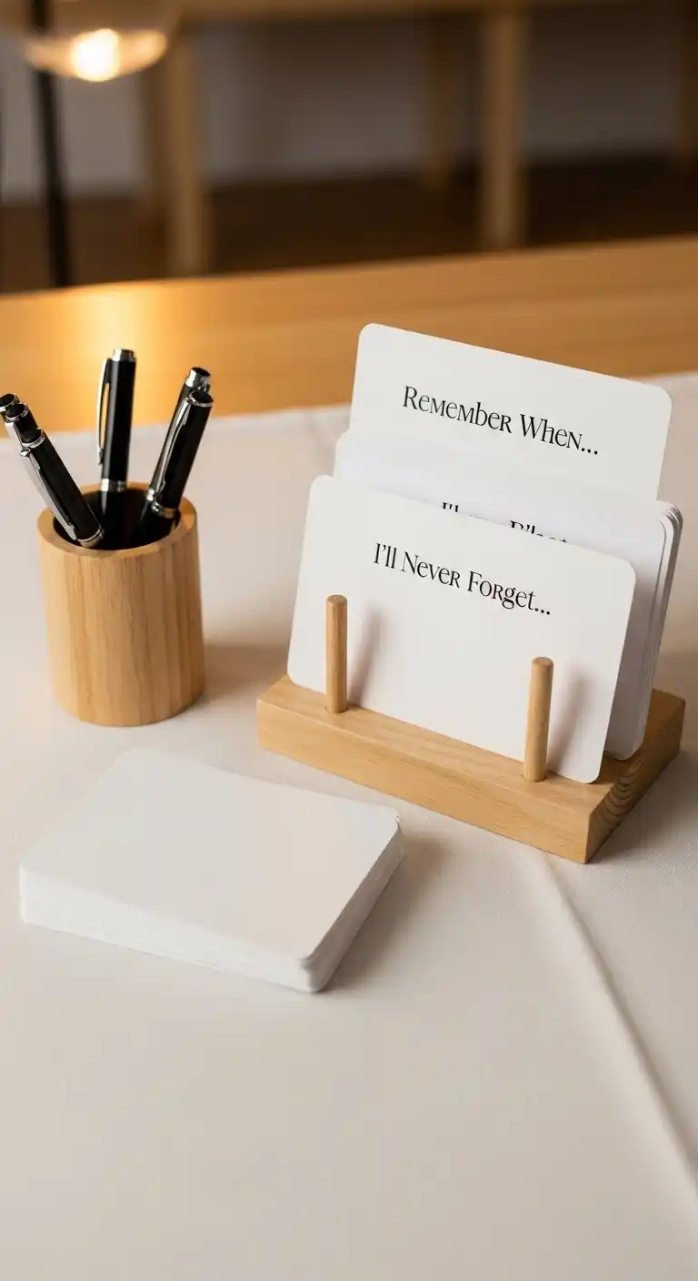 20 Graduation Party Memory Ideas You’ll Treasure 23 19. Graduation Party Memory Ideas Using a Story Prompt Station