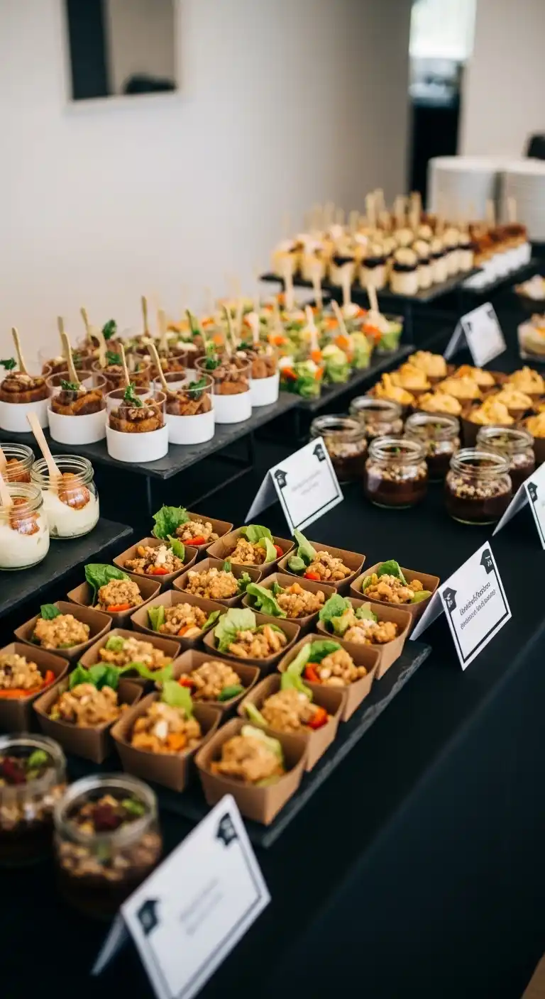 20 Stunning Graduation Party Food Table Looks 23 19. Individual Portions Graduation Party Food Table