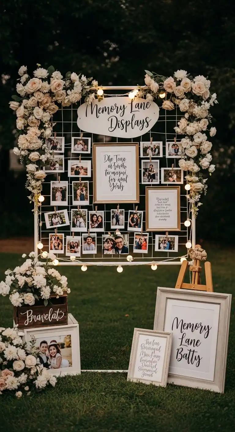 Engagement Party Decorations: 19 Chic Ideas 23 19. Memory Lane Displays