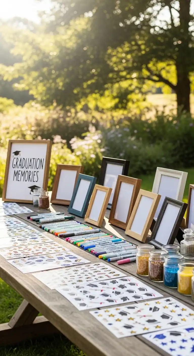 Graduation Party Outdoors: 20 Creative Ideas 23 19. Outdoor DIY Craft or Keepsake Station