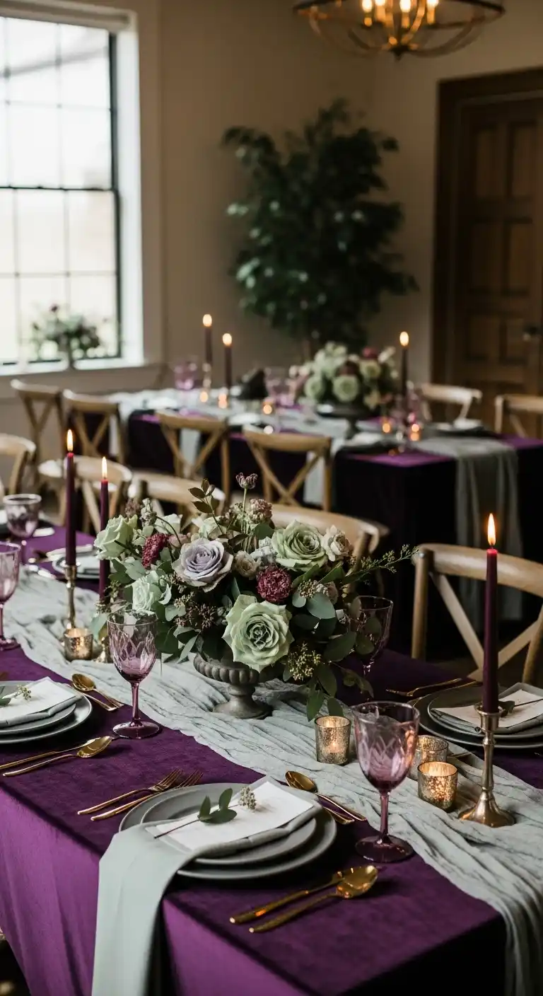 20 Stunning Engagement Party Color Schemes 23 19. Plum and Sage