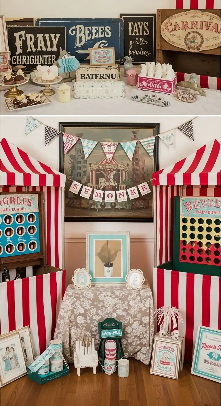 19 Charming Bridal Shower Vintage Theme 23 19. Vintage Carnival or Fair Theme