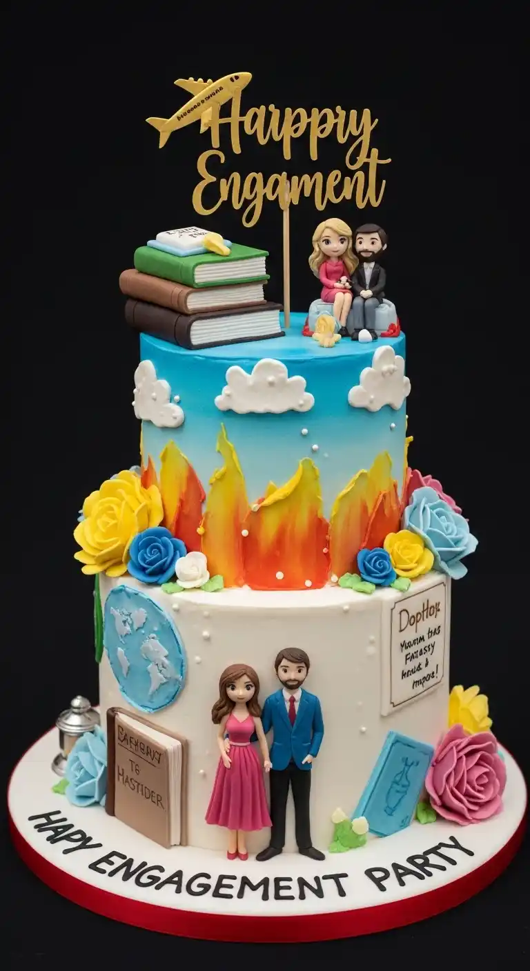 Engagement Party Cake Styles That Wow 23 19. Whimsical Themed Cake