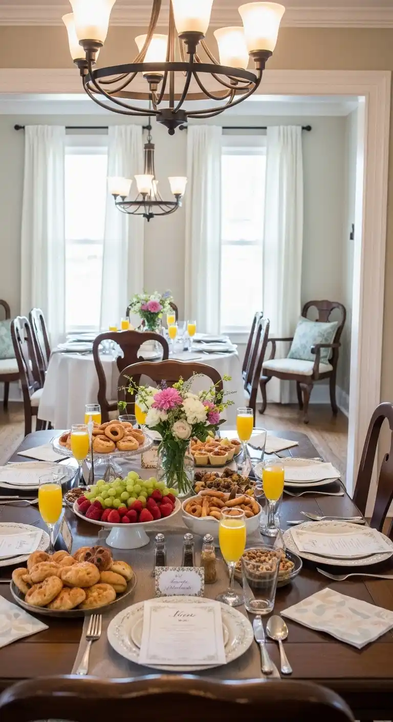 17 Lovely Bridal Shower at Home Ideas 6 2. Brunch-Style Celebration in Your Dining Room