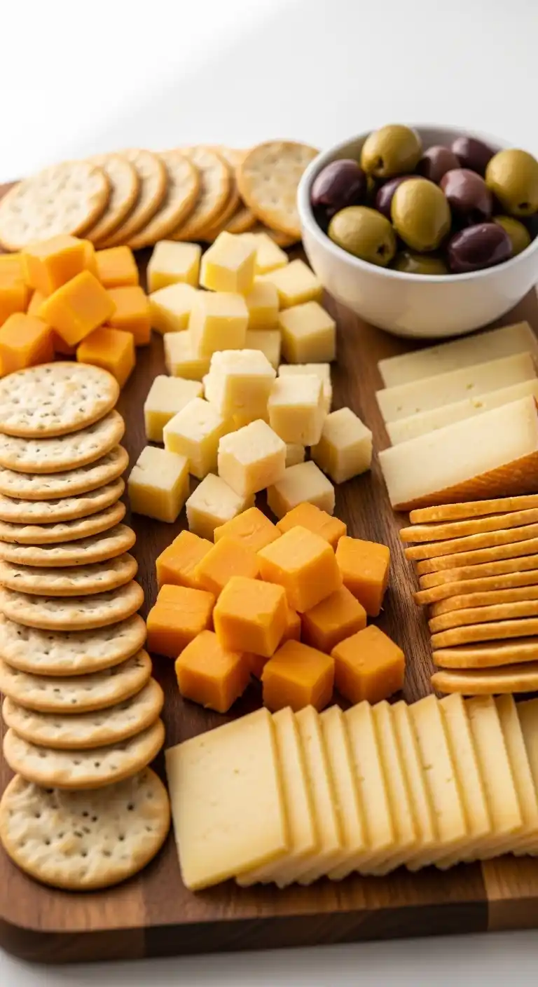 Creative Birthday Party Snack Ideas on a Budget 6 2. Cheese and Crackers Platter