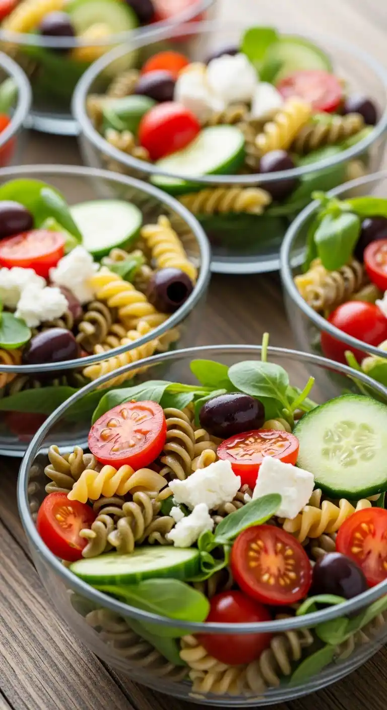 21 Graduation Party Lunch Ideas That Wow Your Crowd 6 2. Colorful Pasta Salad Bowls