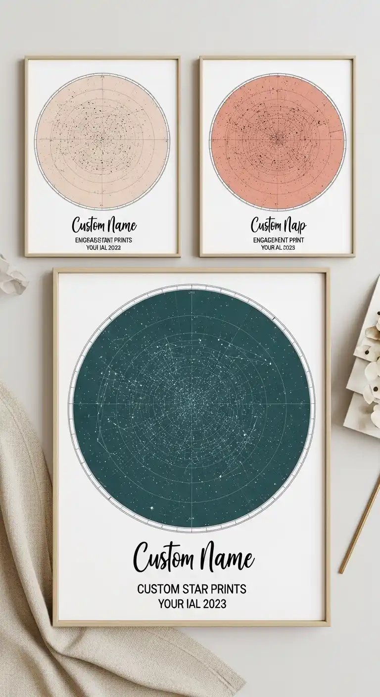 19 Unique Engagement Party Gifts to Impress 6 2. Custom Star Map Prints