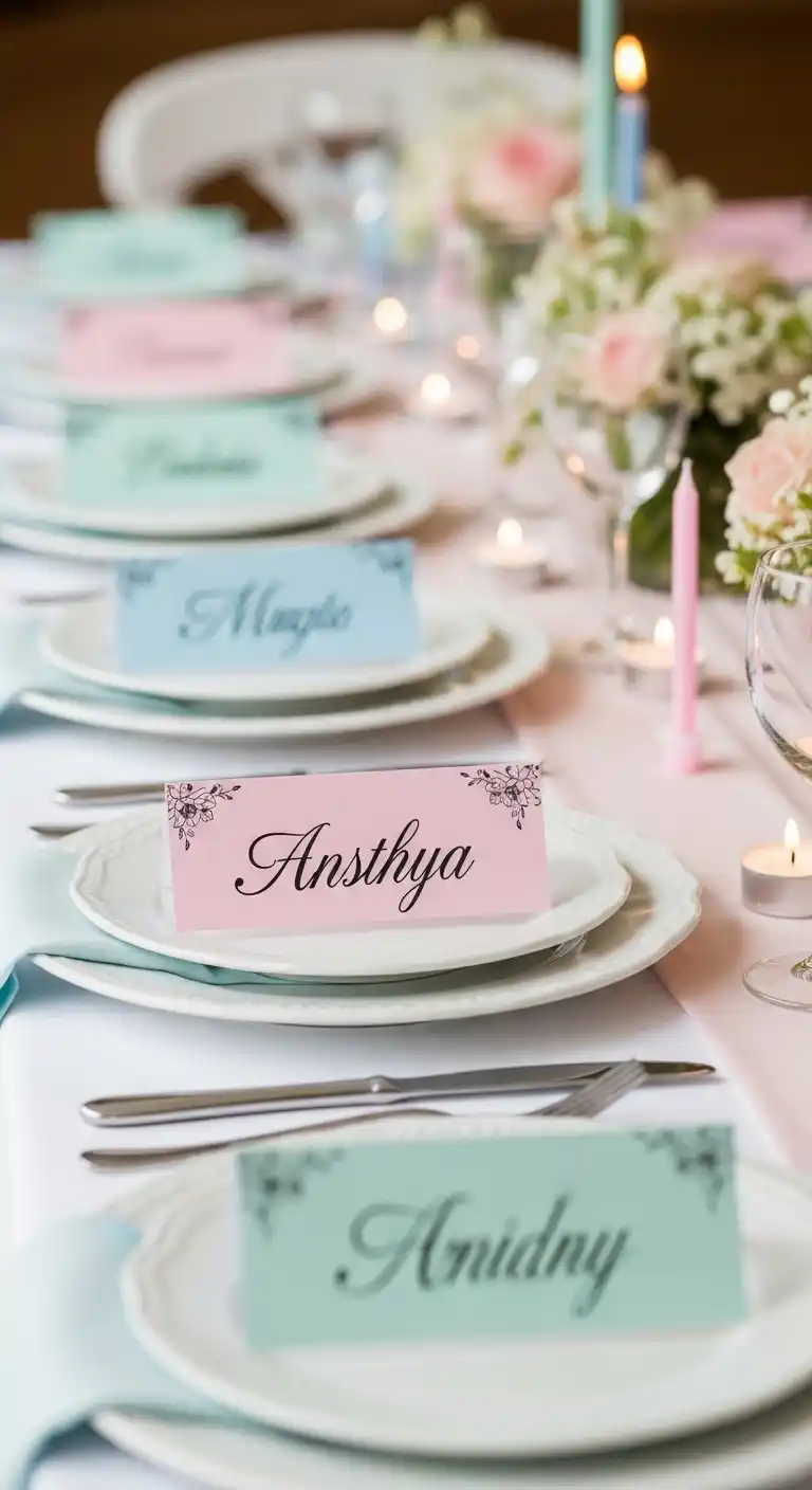 Birthday Party Table Decorations: 19 Fun Ideas 6 2. Personalized Name Plates for Guests